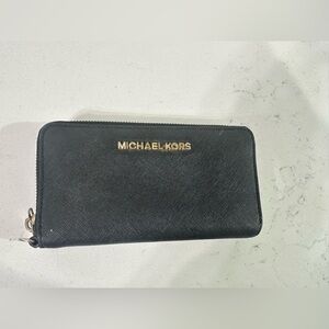 Michael Kors Black Zip-Around Wallet
